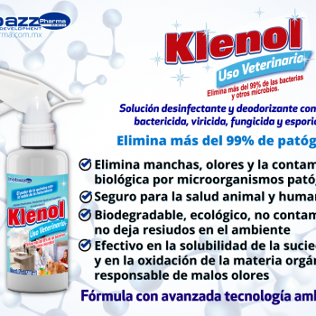 Klenol Uso Veterinario Limpiador, desinfectante y desodorizante líquido para uso veterinario