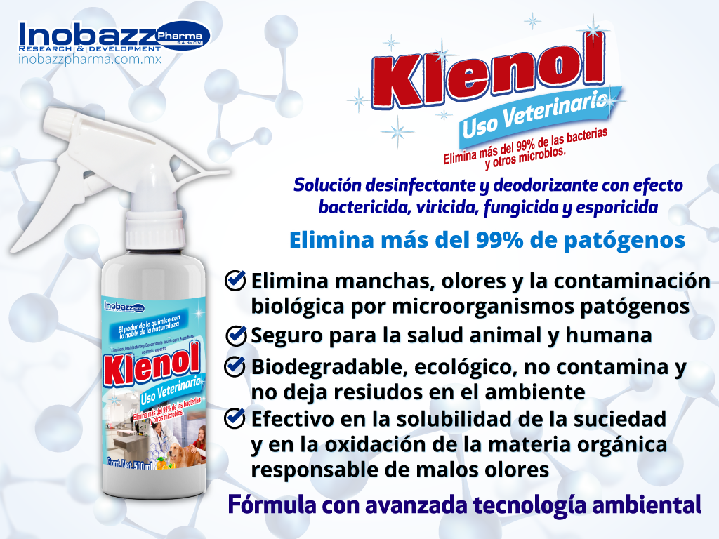 Klenol Uso Veterinario Limpiador, desinfectante y desodorizante líquido para uso veterinario